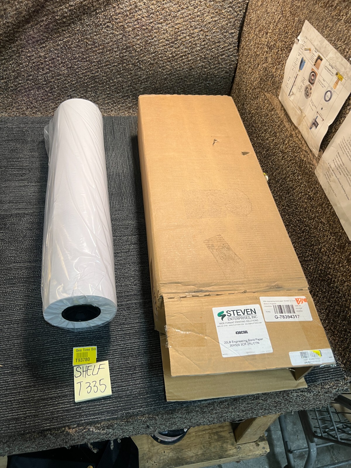 (QTY 2) Steven Enterprises Engineering Bond Paper 430C30L 20LB 30″ x 500′ 3CR