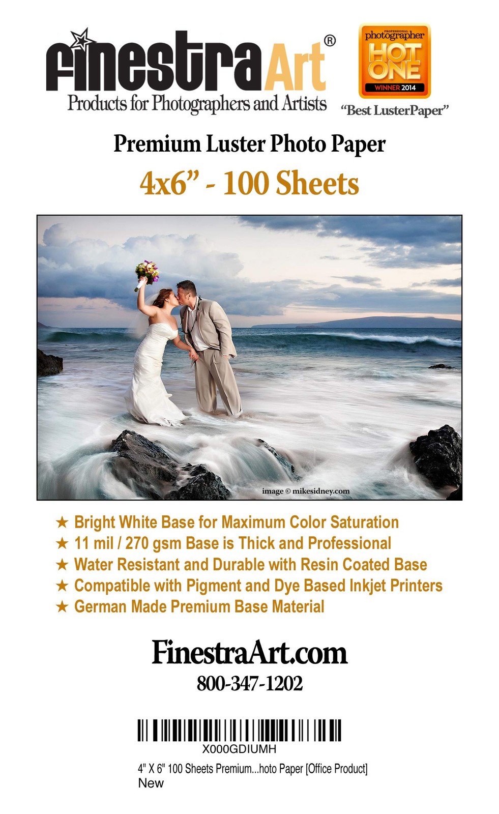100 PCS 4×6″ Premium Luster Inkjet Photo Paper Sheets High Quality Printing