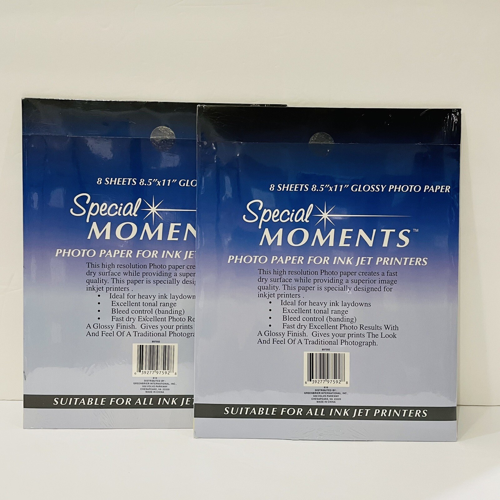 Gloss Ink Jet Photo Paper Lot of 2 sized 8.5×11 set glossy New Sealed