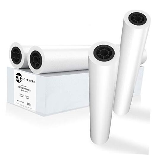 Plotter Paper 36 x 150, CAD Paper Rolls, 20 lb. Bond Paper on 2″ Core for CAD