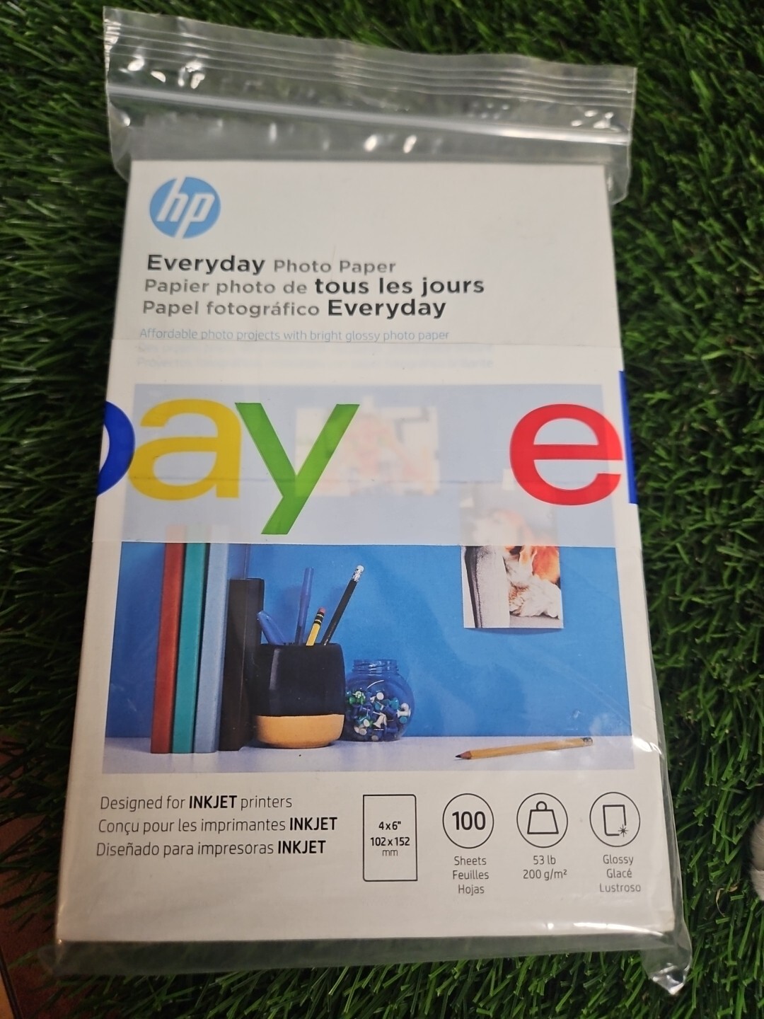 HP Everyday Photo Paper Glossy 53 Lb 4 x 6 in. 200 Total sheets