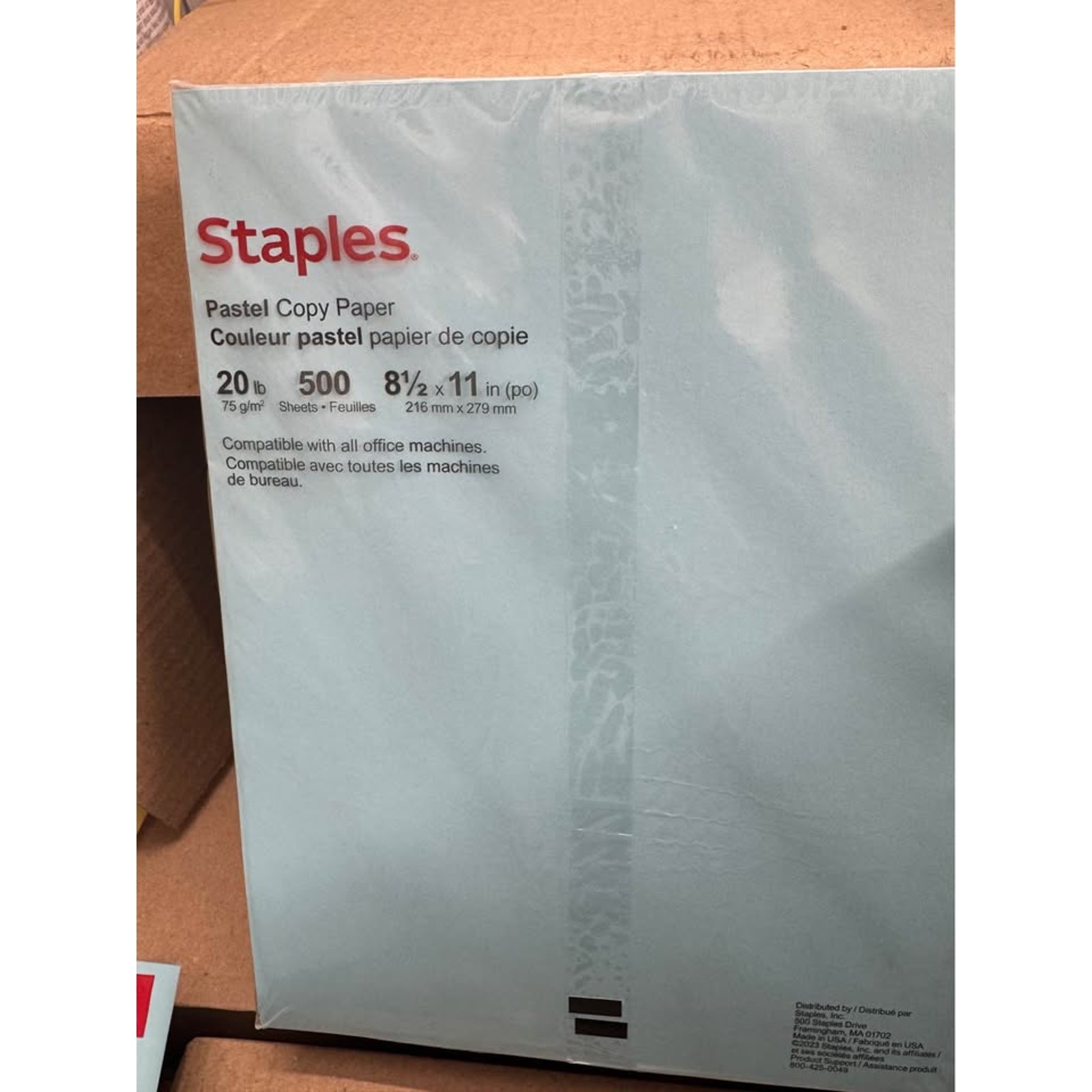 4 packs of Staples Pastel Color Copy Paper,20 lbs., 8.5″ x 11″; Blue, 500/Ream
