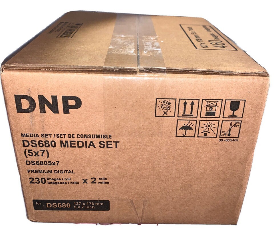 DNP DS680 media set (5×7) 2 Rolls of Paper And Ribbon Per Box 460 Images 230 x2