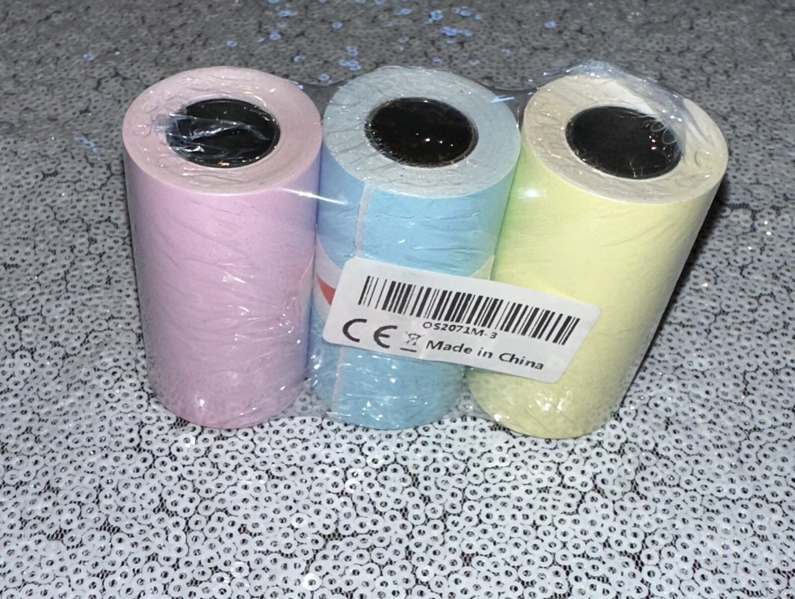 3 Rolls Printable Sticker Paper for PeriPage A6 Pocket Thermal Printer 57x30mm