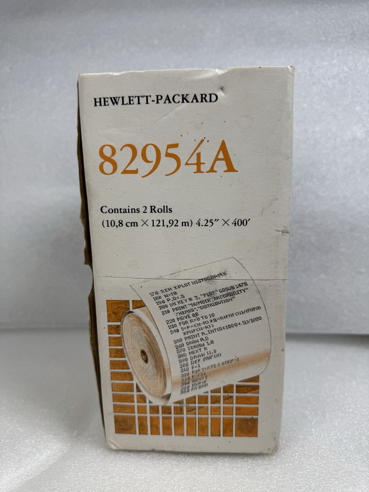 Vintage HP 82954A Black Print Thermal Paper (Two Rolls)