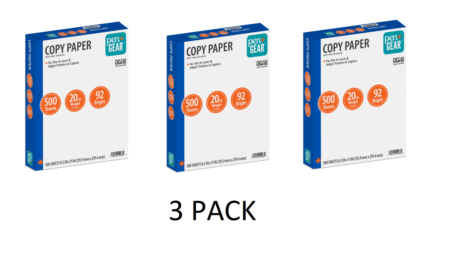 3 PACK Copy Paper Case Printer Paper White 8.5″x11″ Letter Size