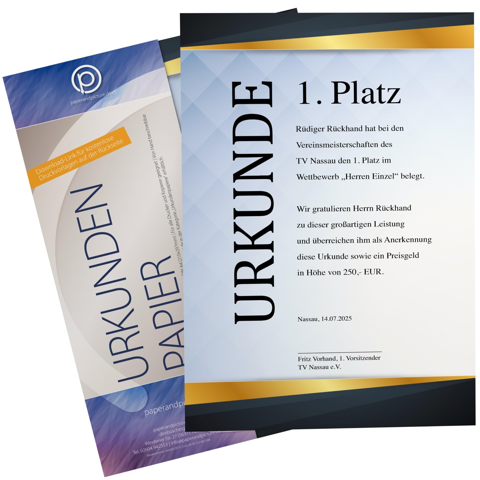 Square Certificate Paper A4 190g 15 Sheets – Printed on Both Sides – for Certific…