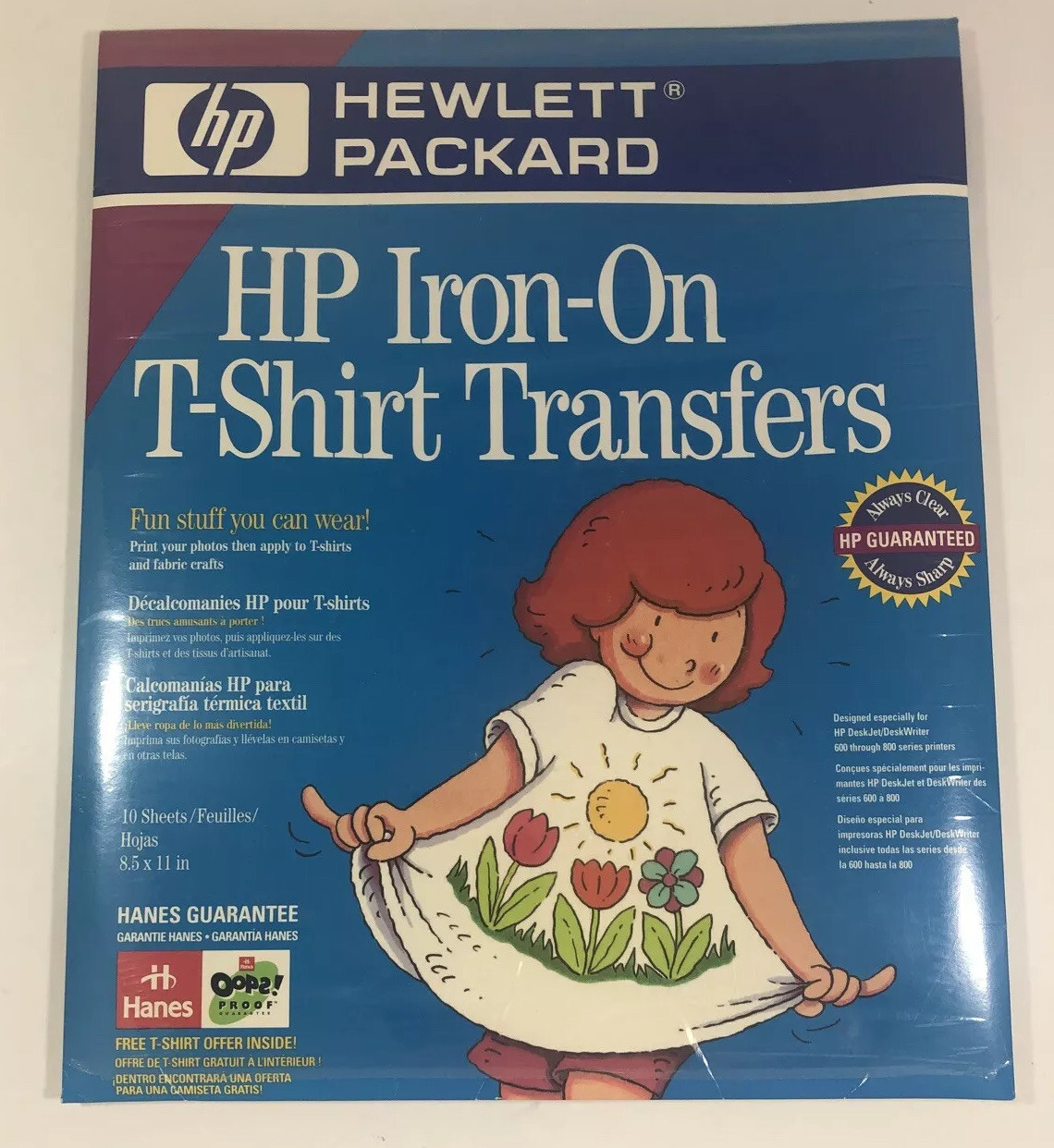 New Hewlett Packard Iron-On T-Shirt Transfers Craft Fun DIY Shirts