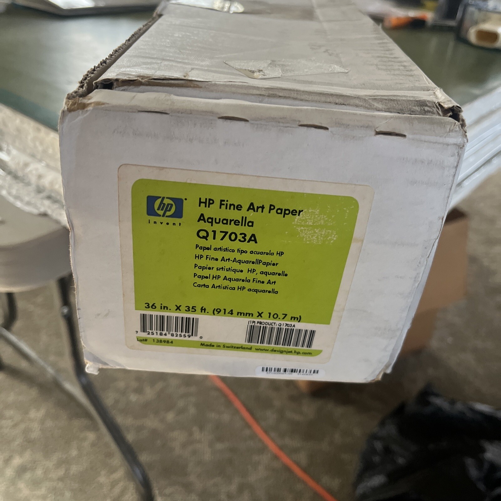 New HP Fine Art Paper Aquarella Q1703A 36 inch * 35 feet Roll ; NIB