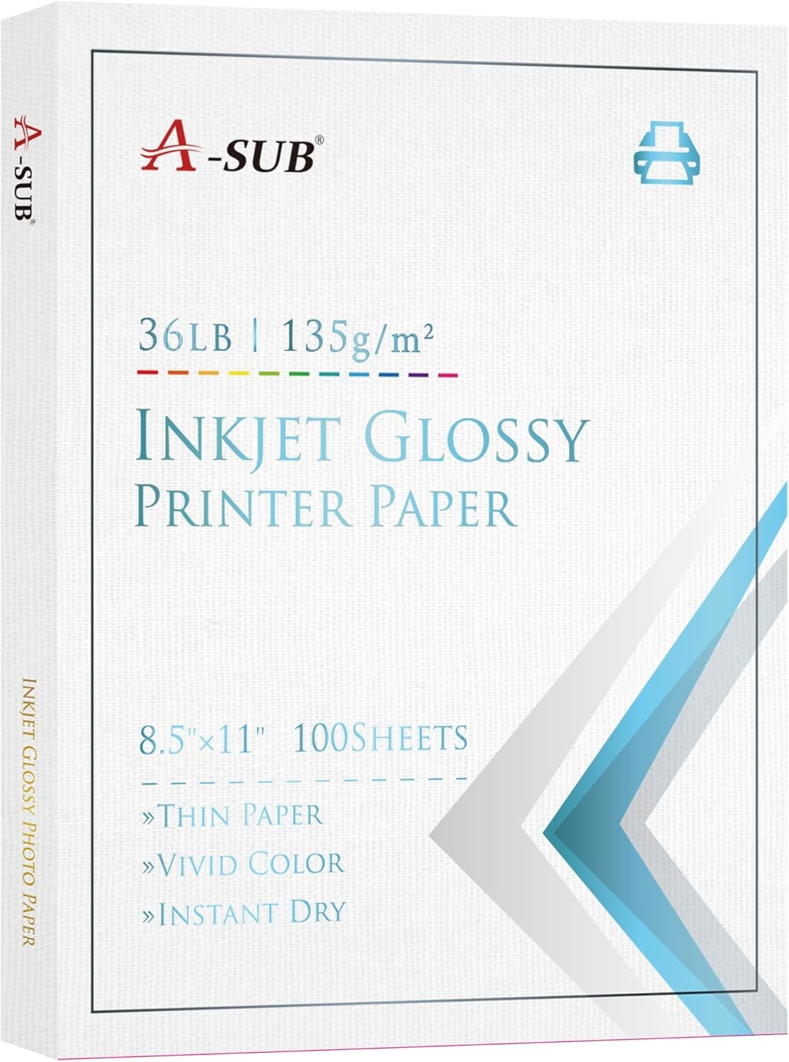 Glossy Thin Photo Printer Paper for Flyer Brochure Chip Bag 8.5×11 Inch 36lb …