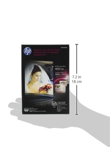 HP Premium Plus Photo Paper For Inkjet 4″ x 6″ 80 lb Soft Gloss White CR666A