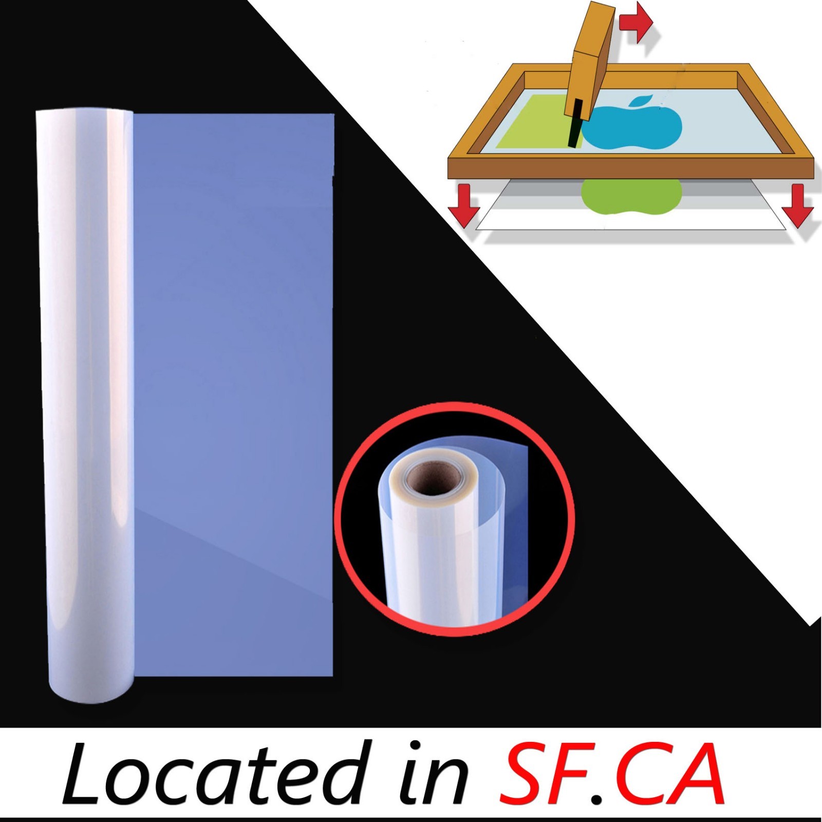 13”x100ft，Waterproof Inkjet Fast Dry Screen Printing Transparency Positive Film