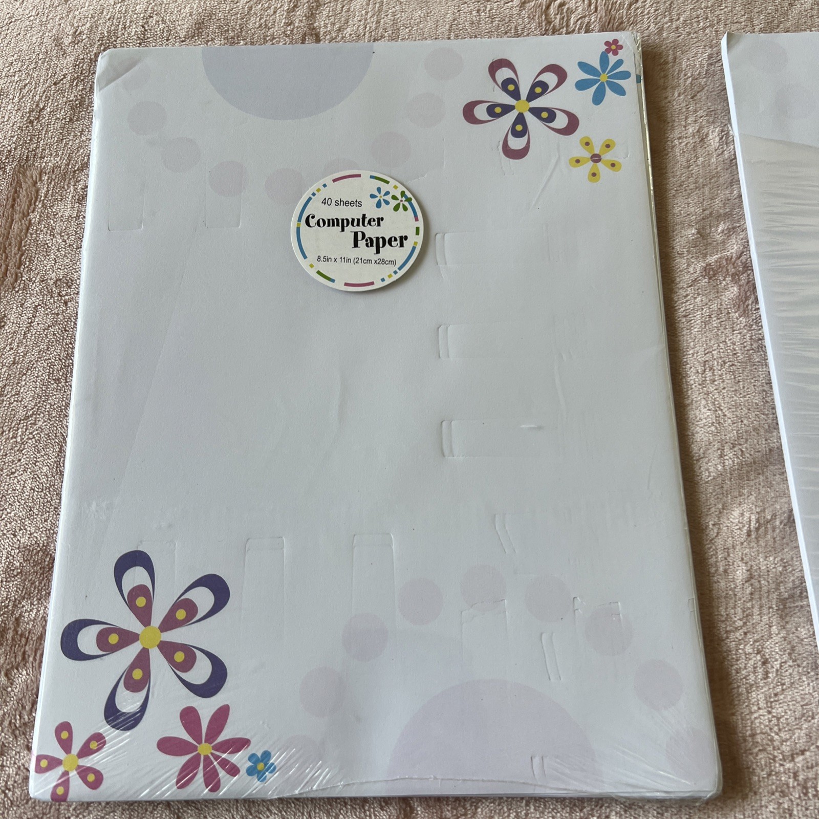 Computer Paper 40 Sheets 8.5″ by 11″ Flowers/ Two Pack 1 New Other Open Box