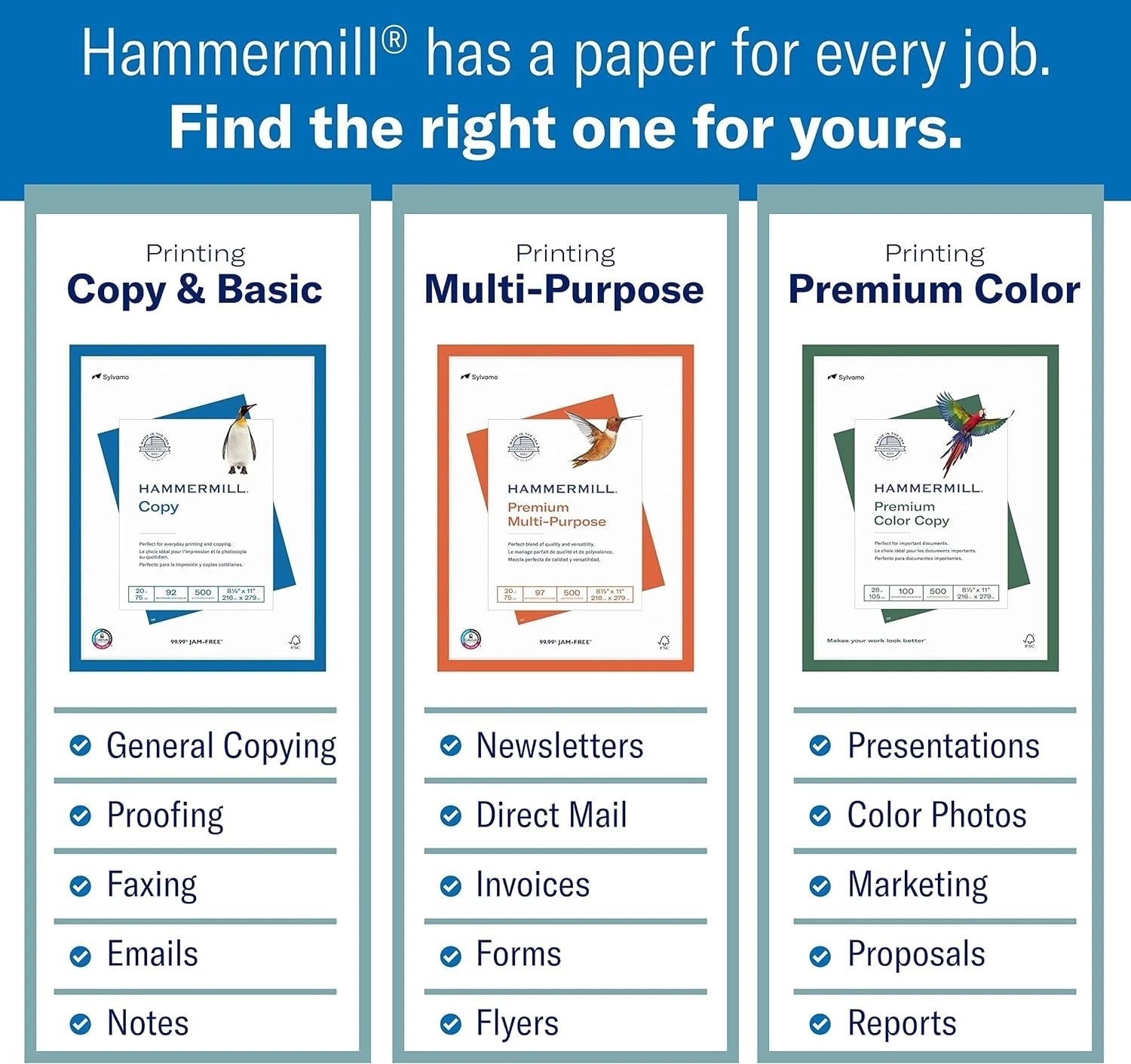 Great White 30% Recycled Printer Paper 8.5×11 – 3 Reams, 1,500 Sheets, 92 Bright