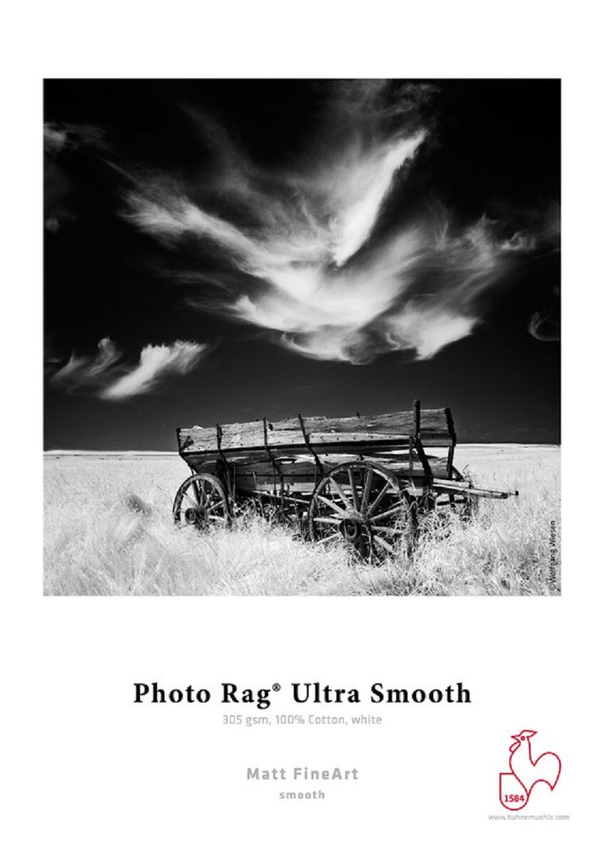 Hahnemühle Photo Rag Ultra Smooth, 305gsm, 24″x39′ Roll, 3in Core FineArt Inkjet