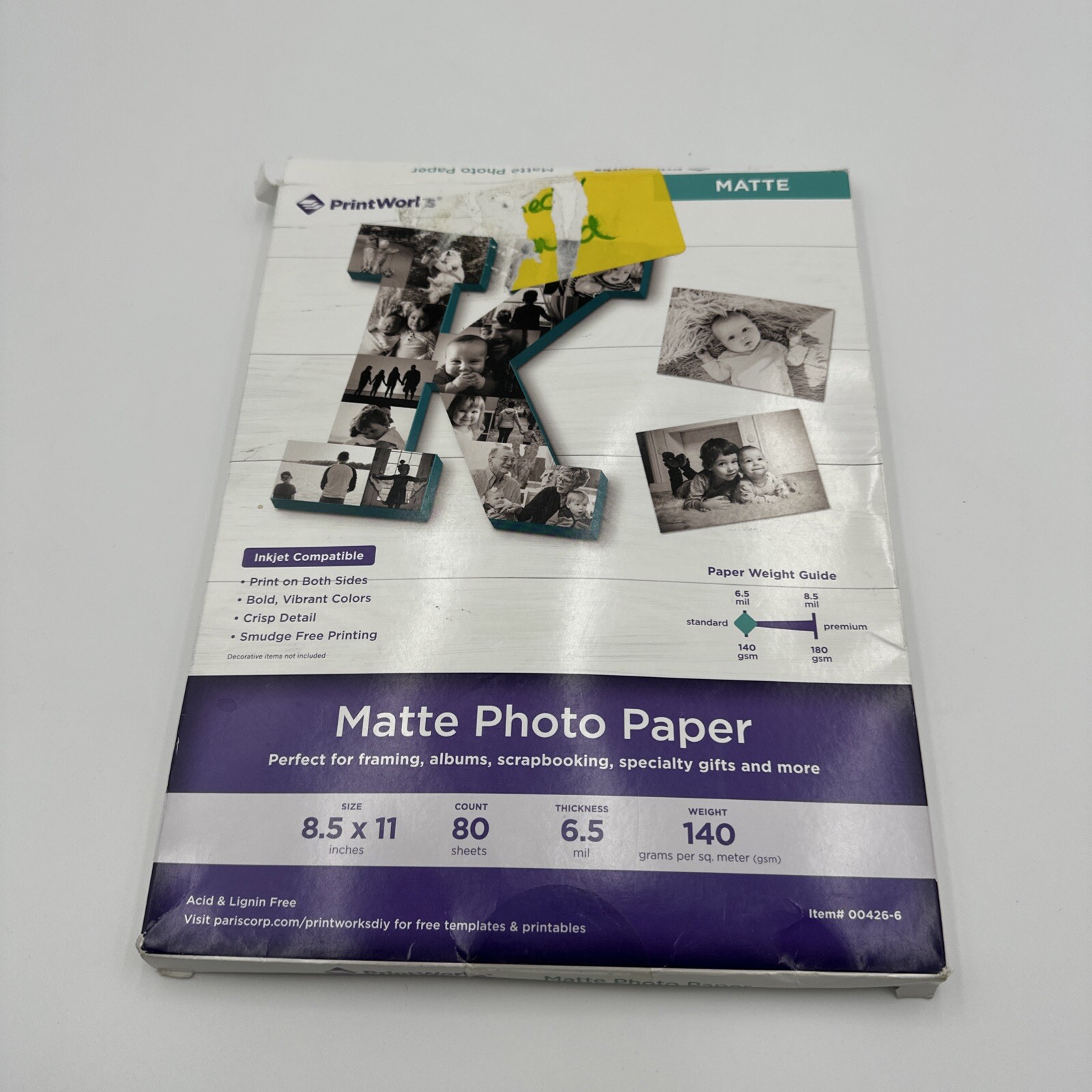 Printworks Matte Photo Paper for Inkjet Printers Printable on Both Sides 80ct