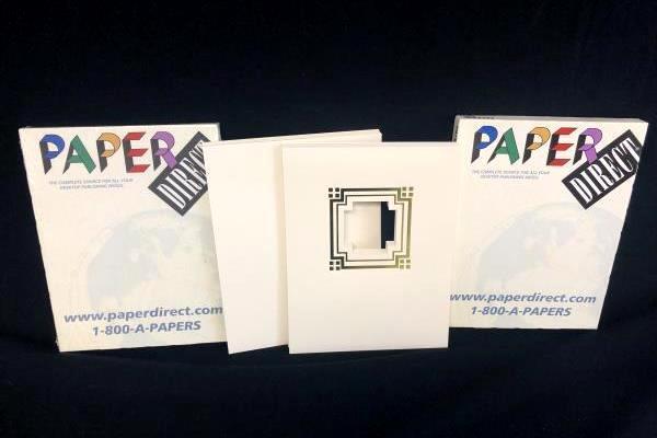 Lot of 2 Paper Direct Cream Foil Window Presentation Covers – New