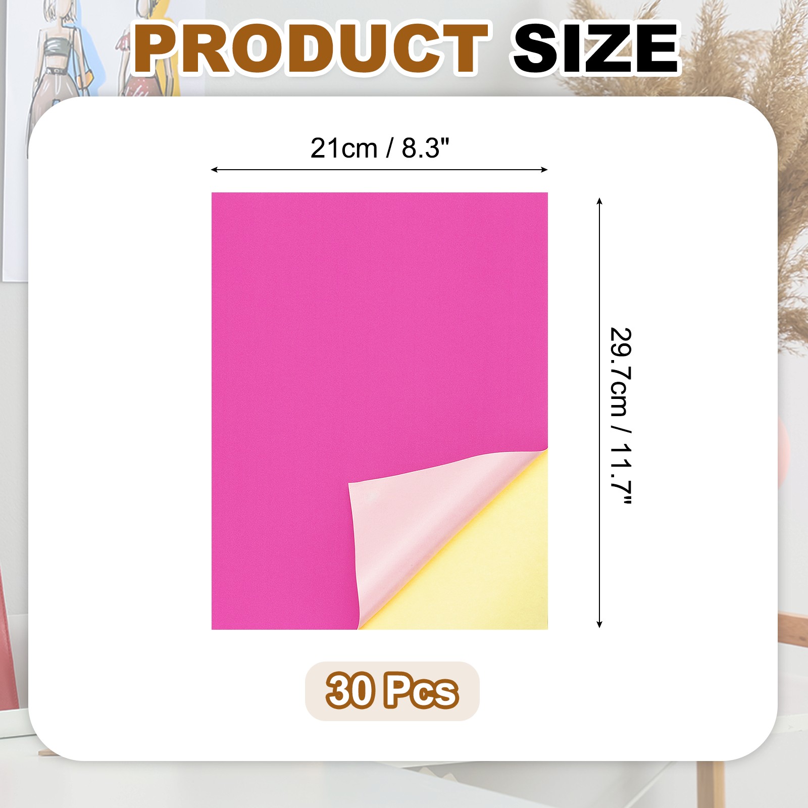 30 Sheets Printable Vinyl Sticker Paper for Inkjet Printer, Pink
