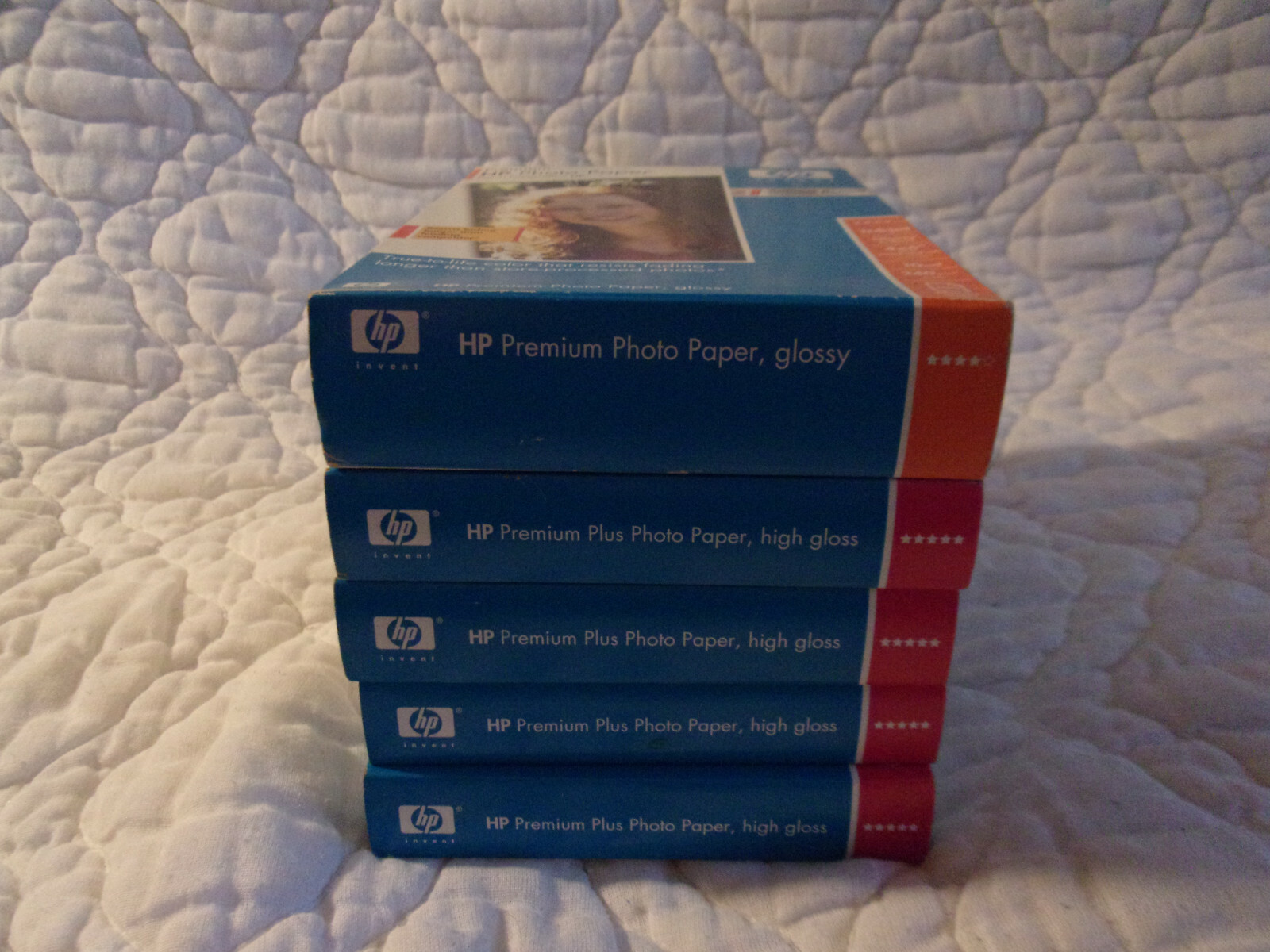 HP PHOTO PAPER PREMIUM PLUS LOT OF 5 BOXES NEW SEALED 4X6″ 11.5 MIL 60 SHEETS