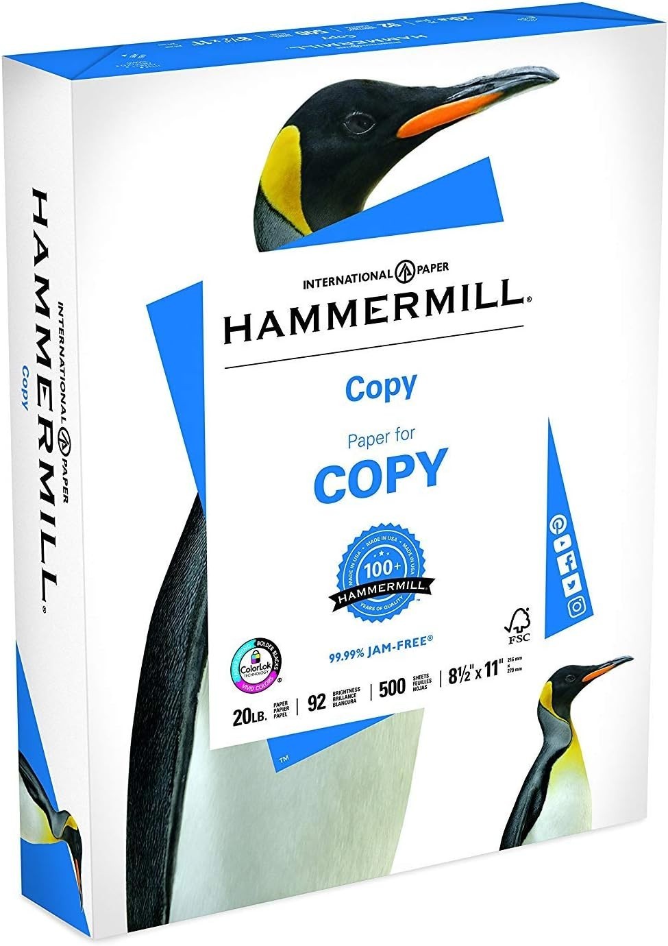 20 lb Copy Paper Ream – 500 Sheets, 8.5 x 11 – Reliable and Eco-Conscious Choice