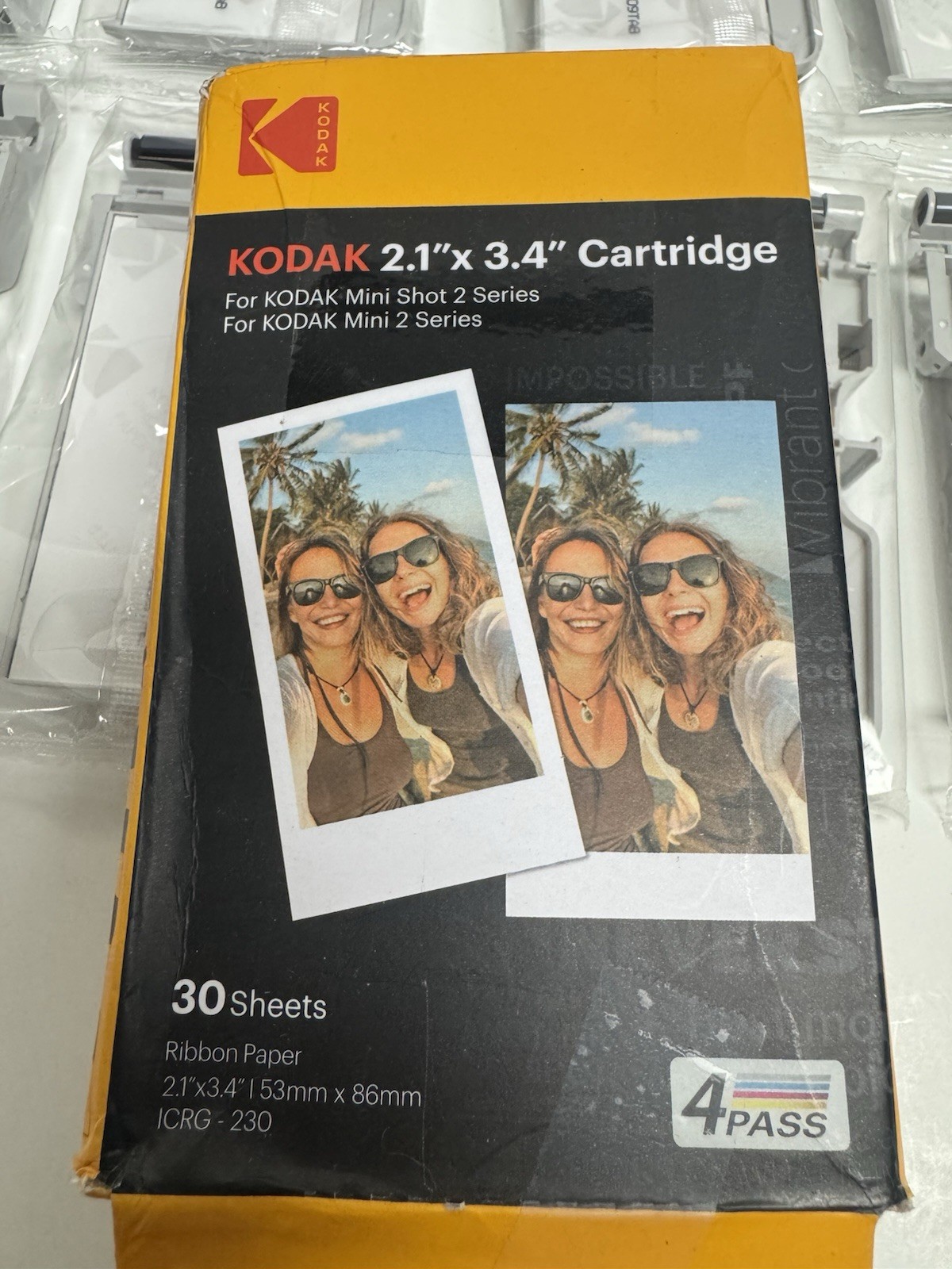 4 QTY – Kodak 2.1″ X 3.4″ Cartridge 30 Sheets Ribbon Paper ICRG-230 – OPEN BOX