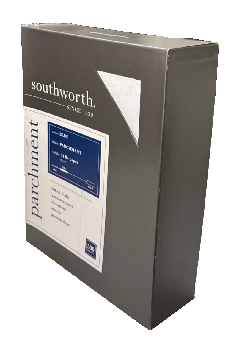 Southworth Parchment Paper 24 lb Blue 100 Bright 8.5 x 11 500 sheets