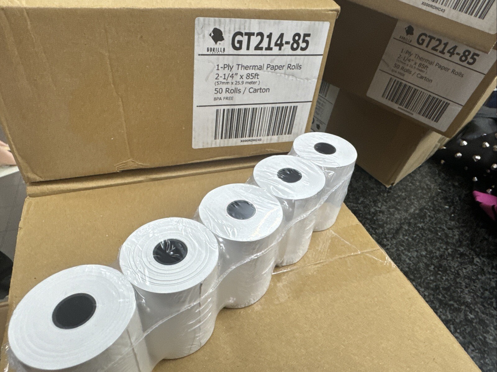 (50) Gorilla Supply 2 1/4 x 85 Thermal Paper Receipt 2 1/4″ X 85′, 50 rolls
