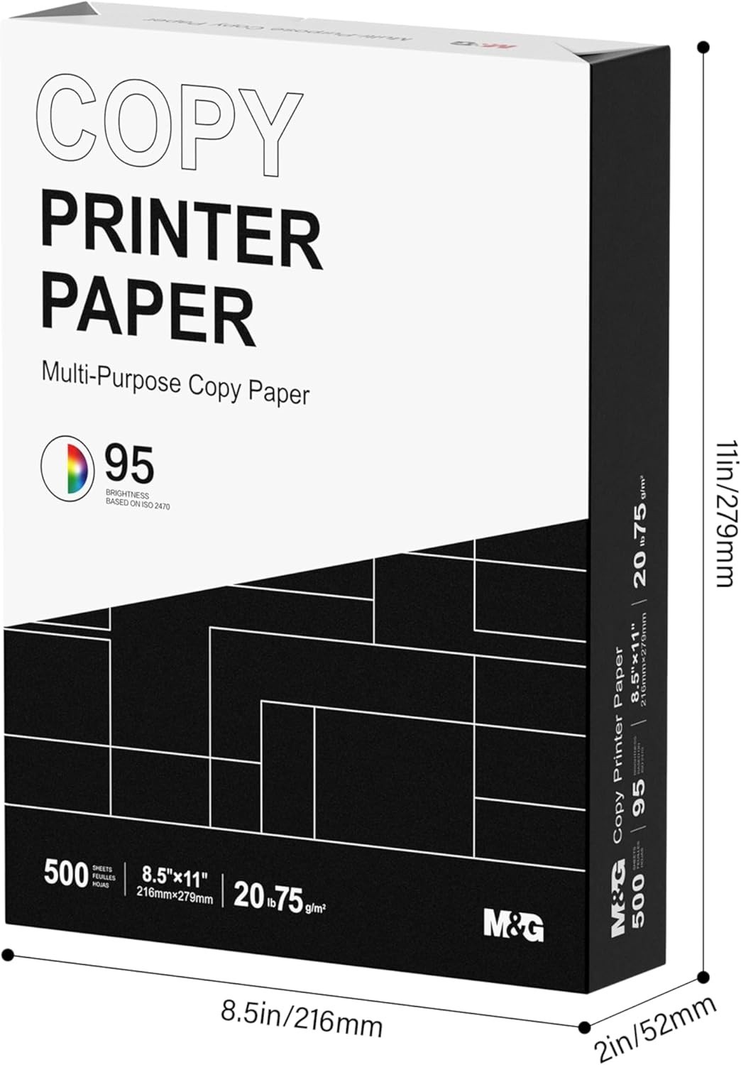 500 Sheets of 20lb High Brightness 8.5 x 11 Copy Paper – Jam-Free Performance