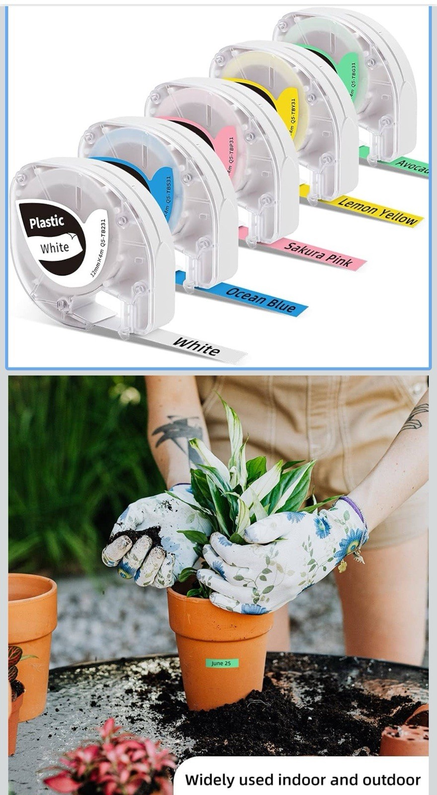 5PK 12mm Colored Label Tapes Replacement for Dymo LetraTag LT-100H P12