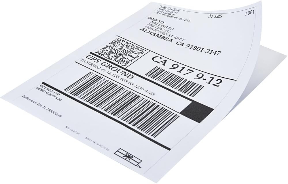 Koala Sticker Paper for Inkjet + Laser Printers 100 Full Sheets Shipping Label