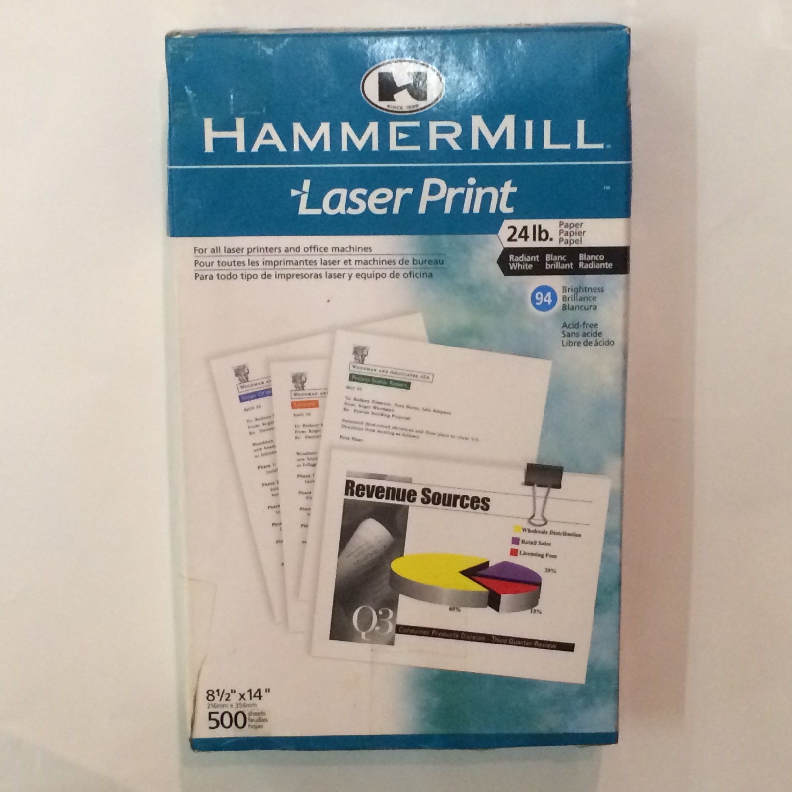 HAMMER MILL Laser Print 8 1/2″ X 14″ X 500, 24lb. 010199004611
