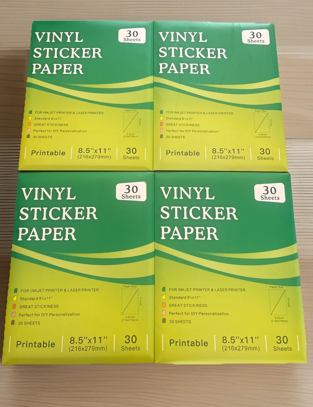 120 Sheets Premium Printable Vinyl Sticker Paper for Inkjet Printers Matte White
