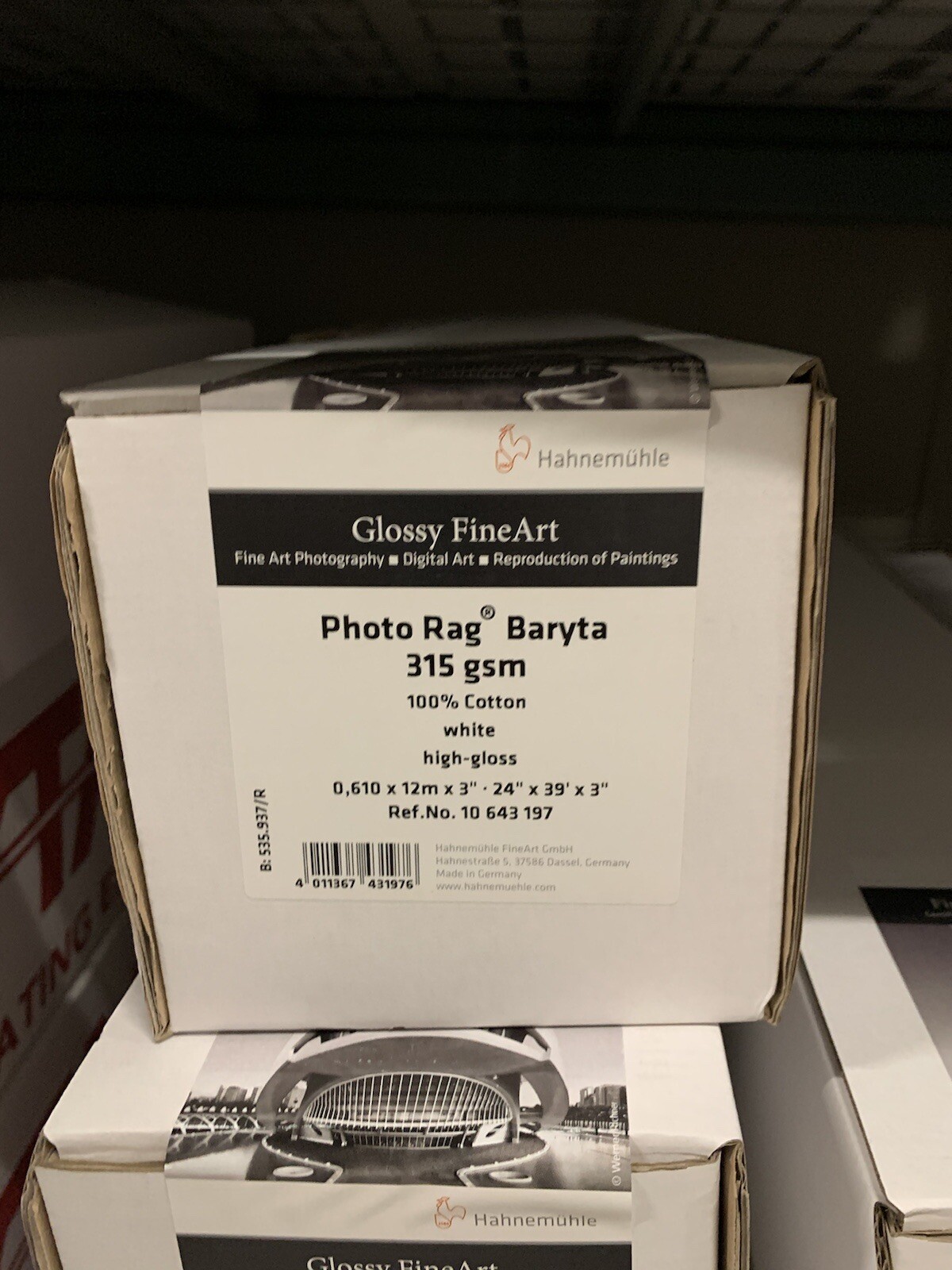 Hahnemuhle Photo Rag Baryta 24” X 39’ Roll Inkjet Paper Canon, Epson HP