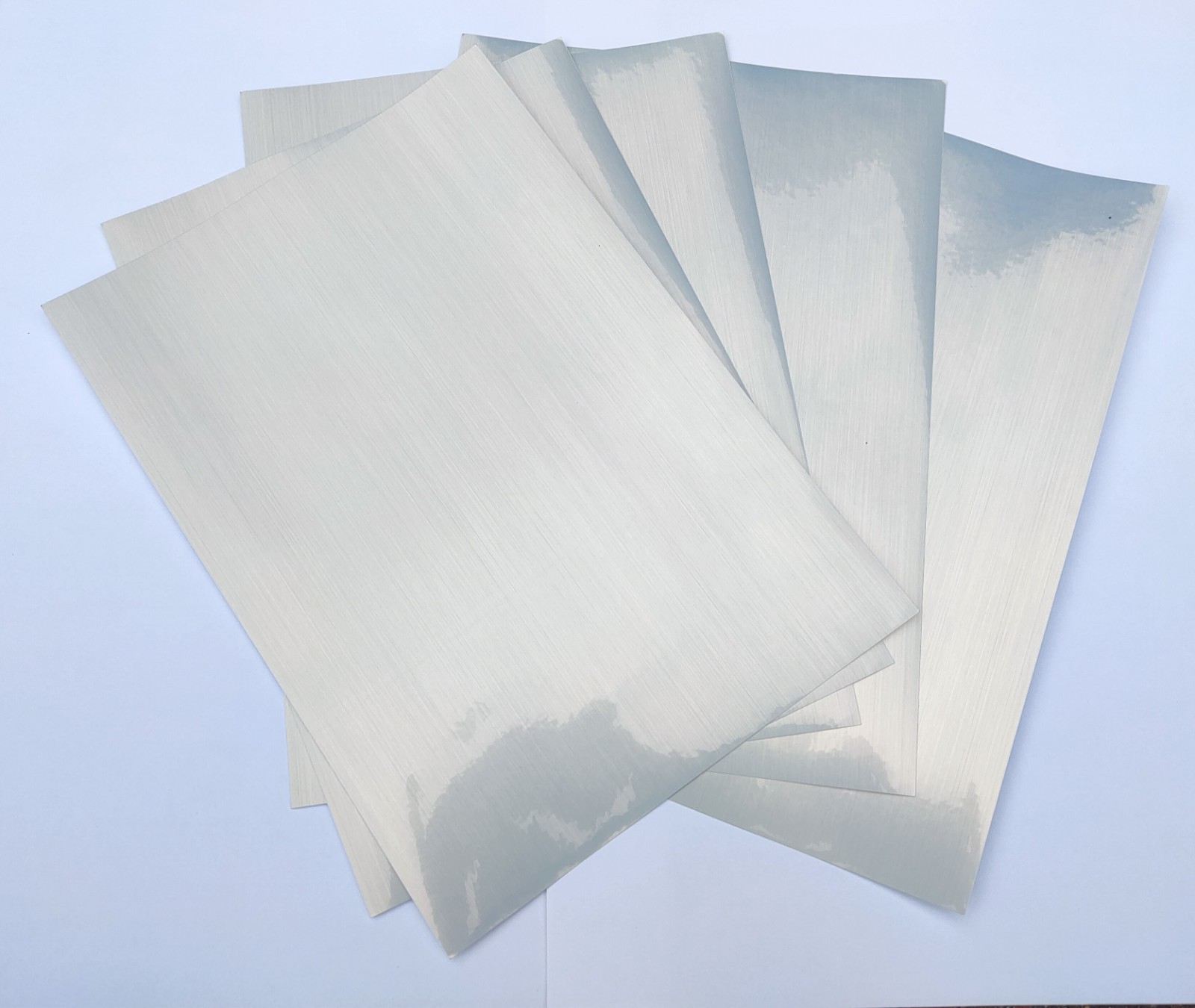 Silver Silk Effect Film Inkjet Printable Photo Adhesive Sticker Label 50 A4 pk