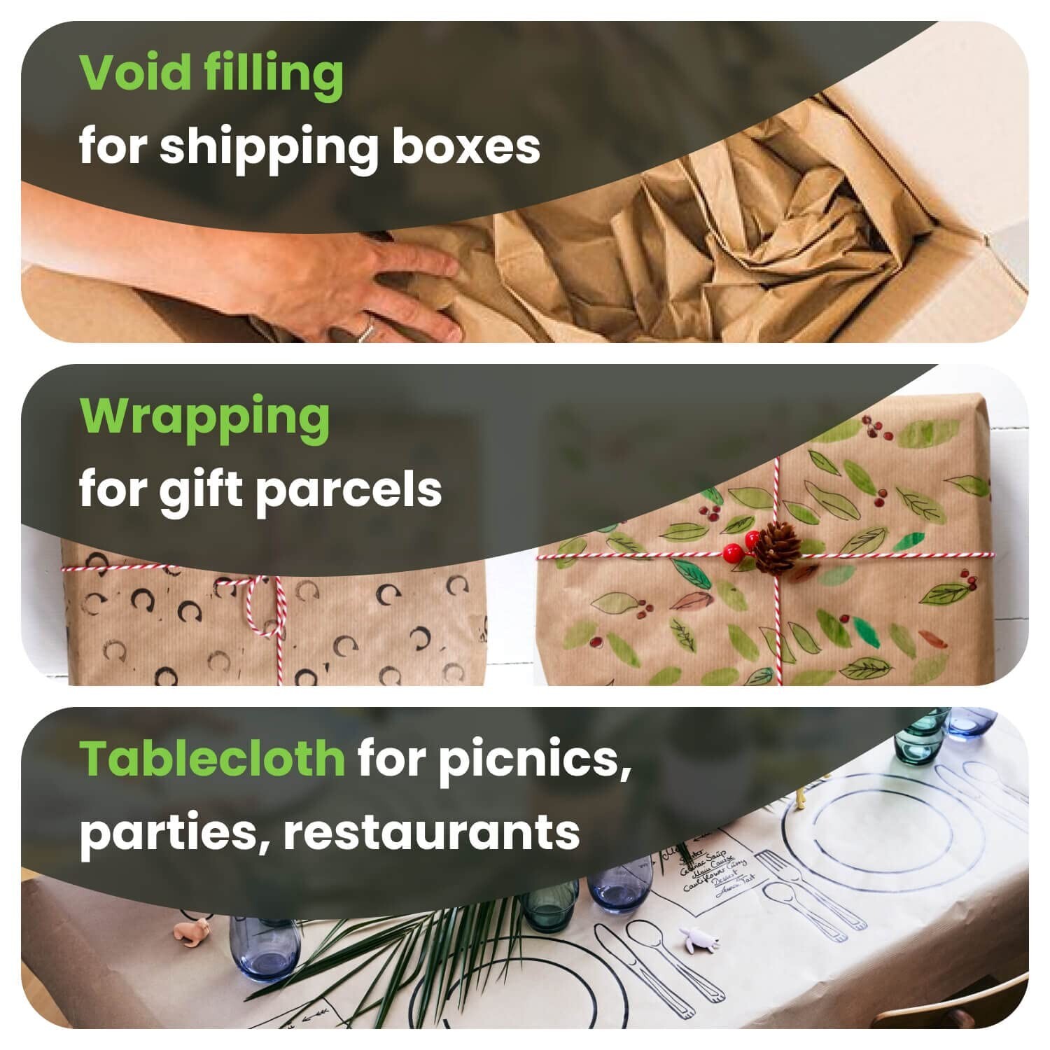 IDL Packaging Large Brown Kraft Paper Roll 18″ x 1200 feet (14400 inches) – N…