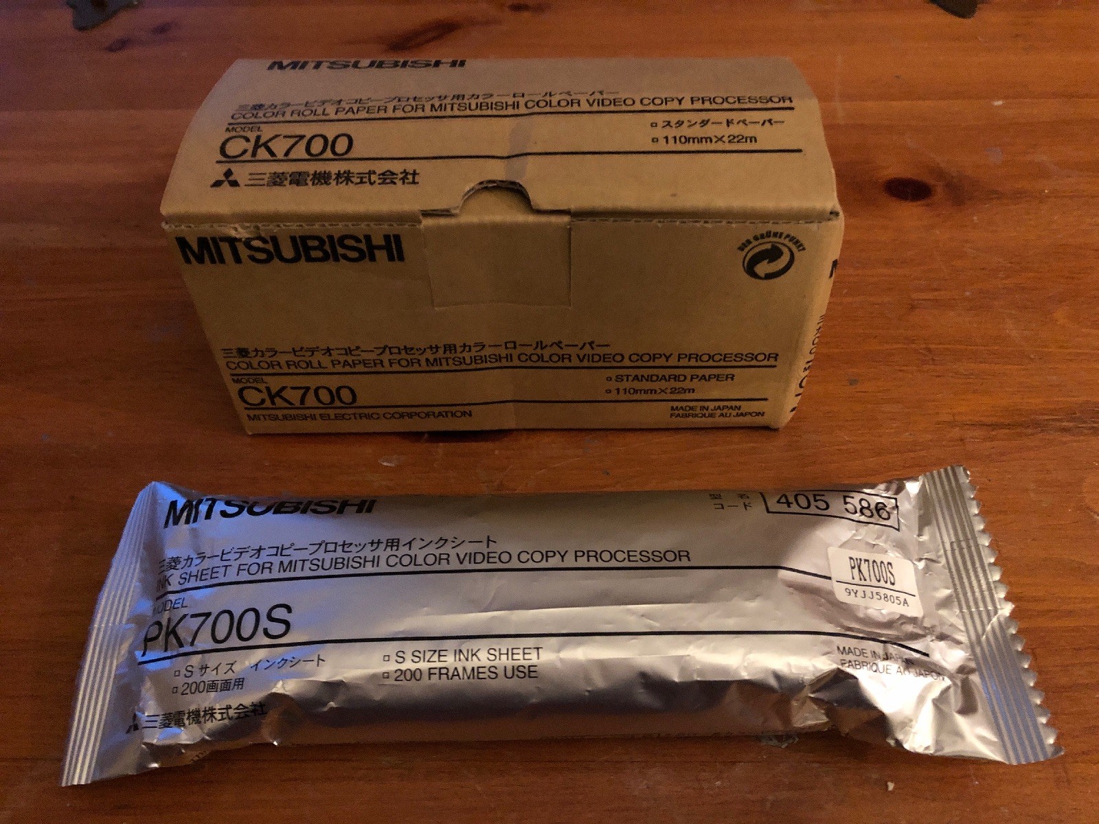 MITSUBISHI PK700S INK SHEET W/ MITSUBISHI CK700 COLOR ROLL PAPER