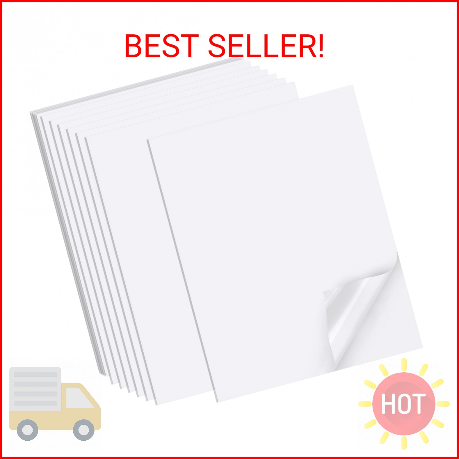 Printable Sticker Paper for Inkjet Printer, 40 Sheets 8.5″x11” Matte Sticker Pr