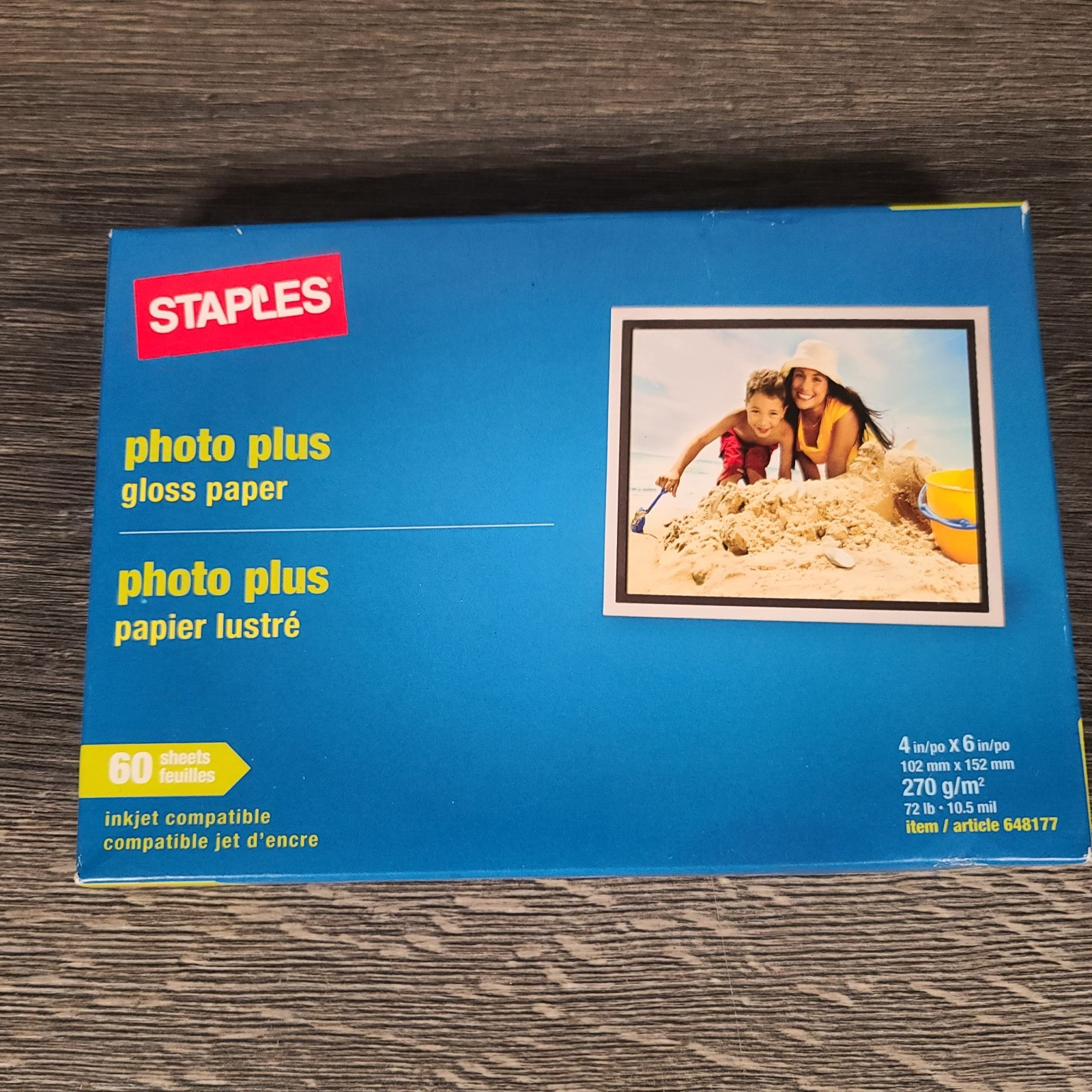 Lot of 2 Inkjet Photo Paper 4×6 Glossy Paper-1 Sealed Staples and 1 Open HP Box