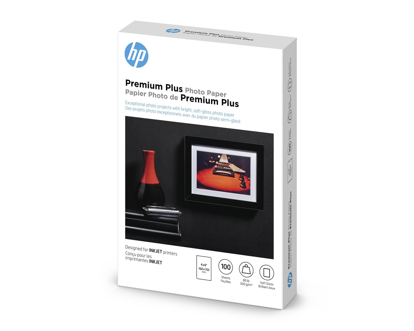 HP Premium Plus Photo Paper, Satin, 4×6 in, 100 sheets (CR666A) 4 x 6
