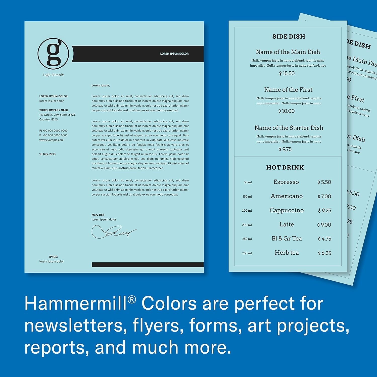 Dependable 24 lb Blue Copy Paper, Smooth Finish, 500 Sheets – Made in USA