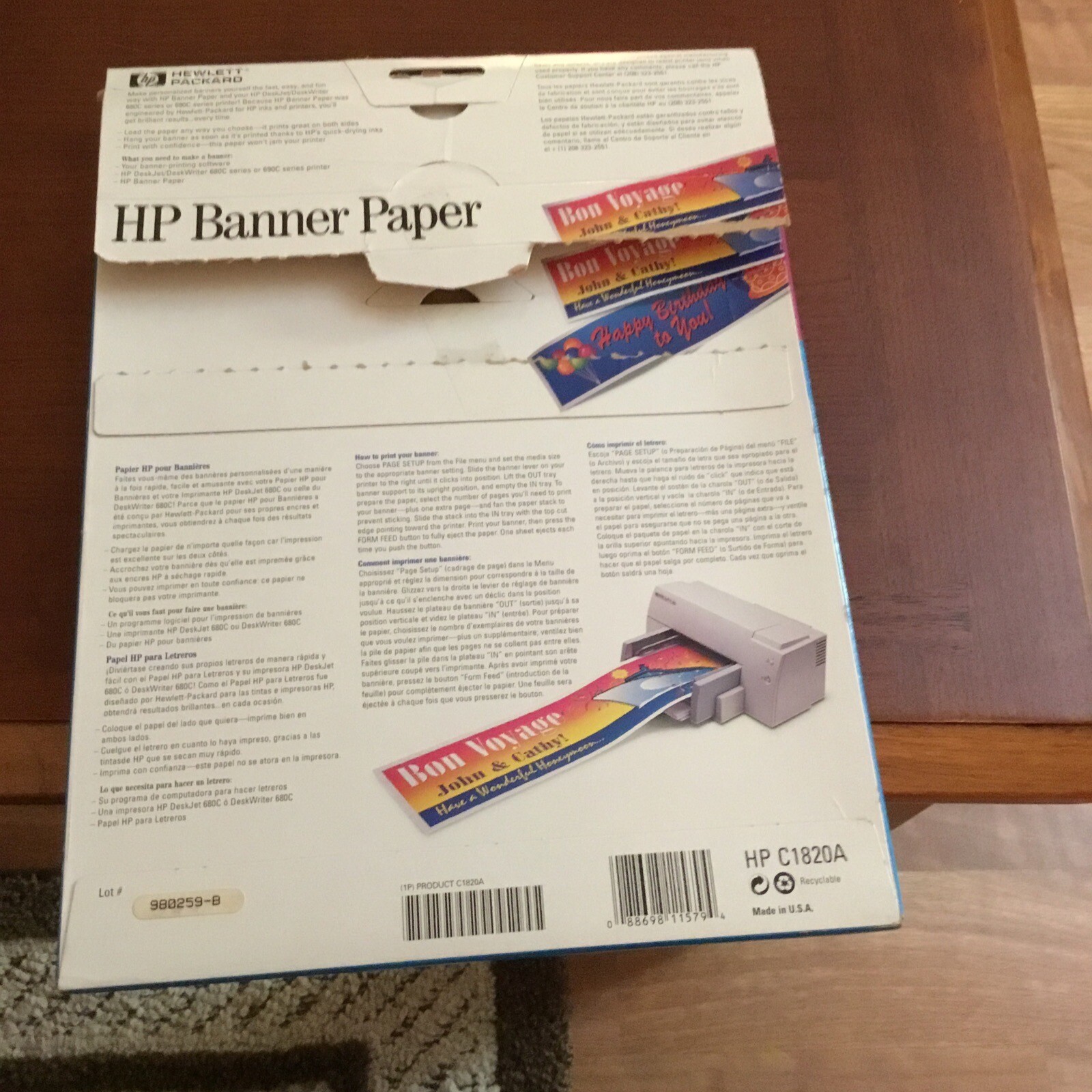 HP Banner Paper Hewlett Packard HP C1820A