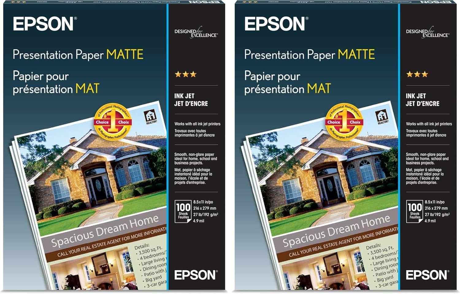 Epson Presentation Paper MATTE (8.5×11 Inches Double-sided 50 x 2 Sheets