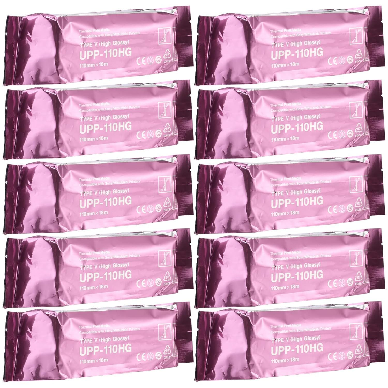 Ultrasound Paper UPP-110HG 10 Rolls,Ultrasound Thermal Print Upp 110 High Gloss
