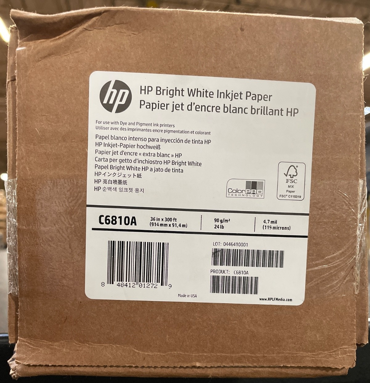 HP Bright White Inkjet Paper – 36in x 300ft New in Box