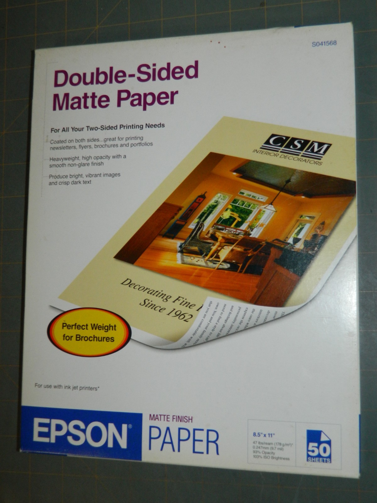 EPSON Brochure Paper MATTE White (8.5×11″ Double-sided 50 Sheets) FREE SHIP