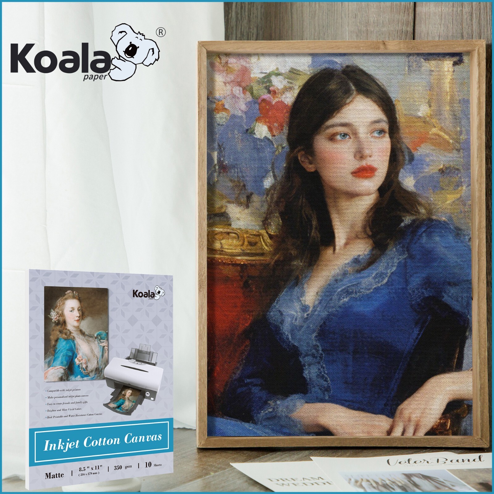 Printable Glossy Canvas Inkjet Printer Photo Paper 240g Eco Solvent Ink Textured