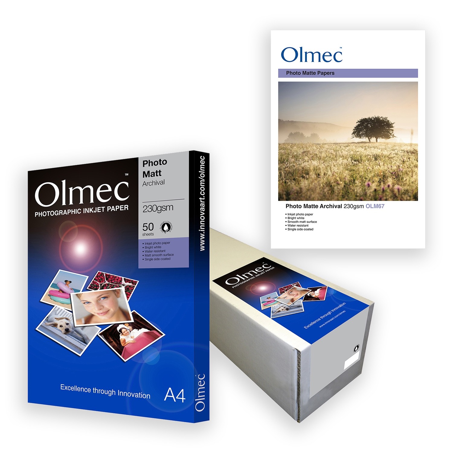 Olmec OLM-067 Photo Archival Matte Inkjet Paper 230gsm 24″ 610mm x 30m roll