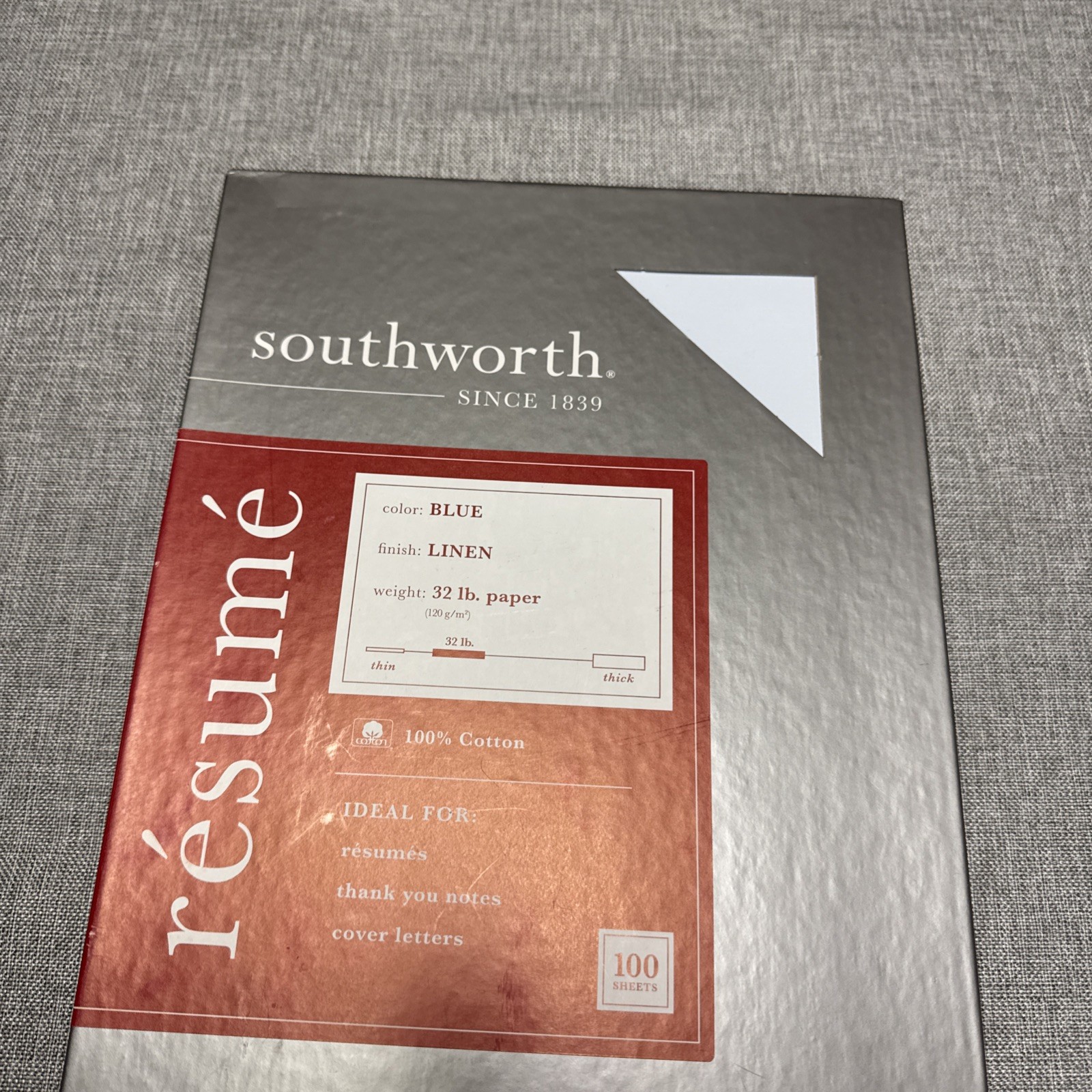 Southworth Parchment Paper 32 lb Blue 100 Bright 8.5 x 11 400 sheets