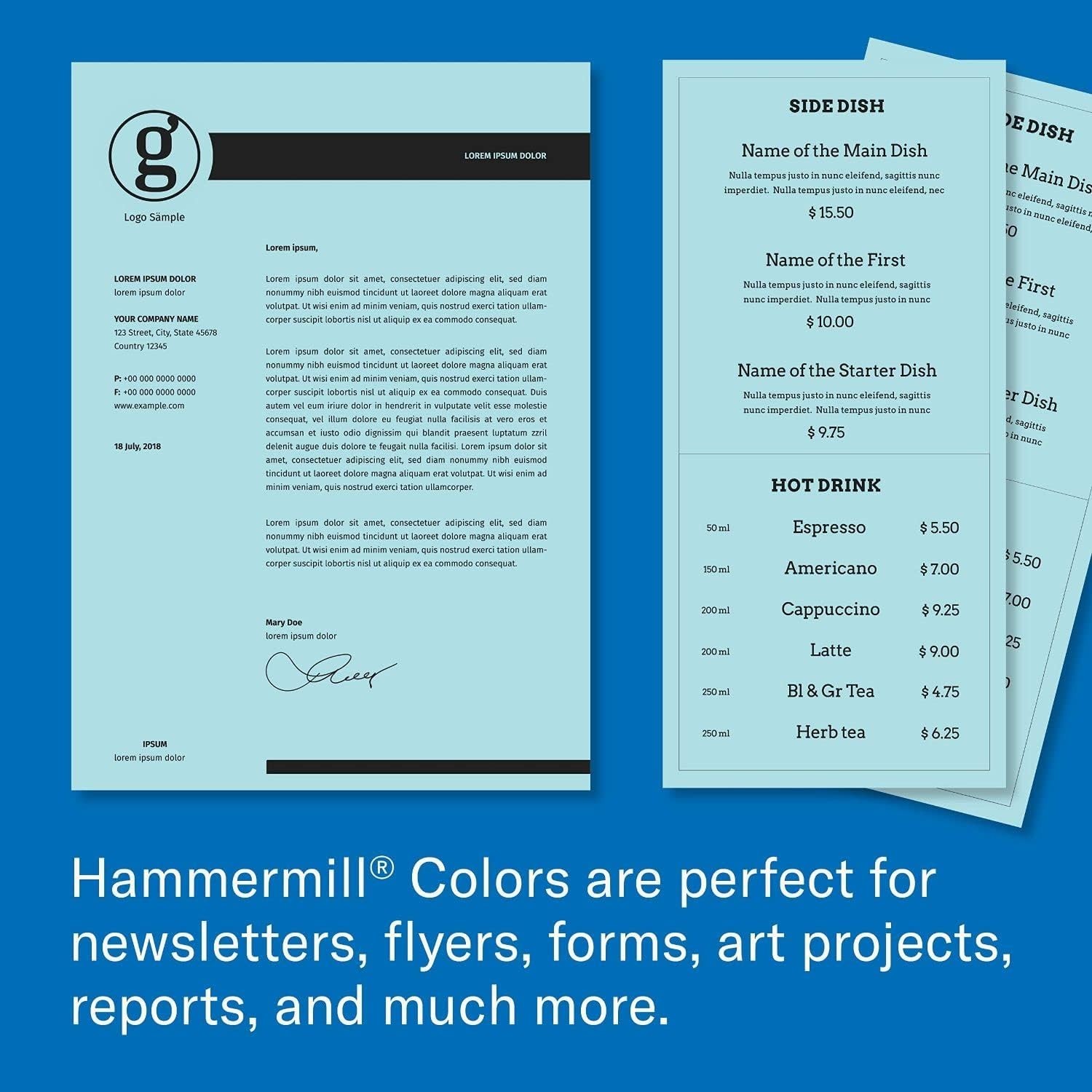 Dependable 20 lb Blue Colored Paper – 500 Sheets, 8.5 x 11 – Sustainable Quality