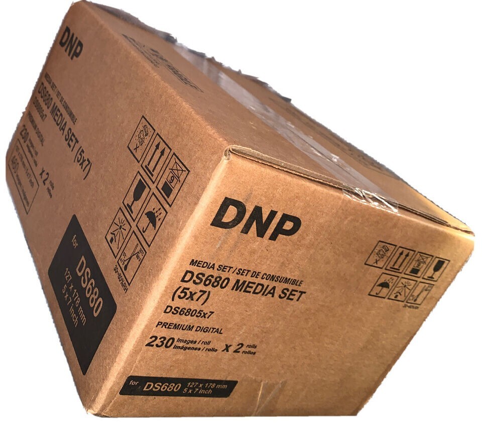 DNP DS680 media set (5×7) 2 Rolls of Paper And Ribbon Per Box 460 Images 230 x2
